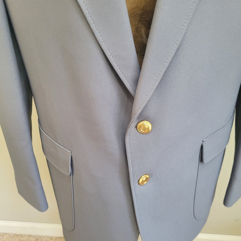 Oakton Gray Two Button Blazer Sportcoat 44R Jacket Perma Press - Picture 2 of 13